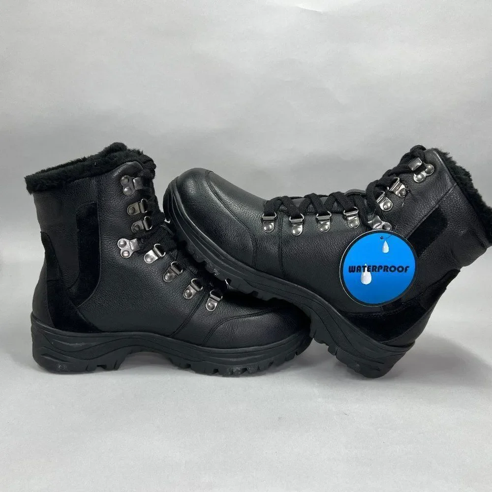 Tundra Lucania Boots Women's‎ Size 10 Black Leather Waterproof Lace Up Combat
